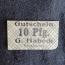 10 pfennig connected playing card black on mixed tan