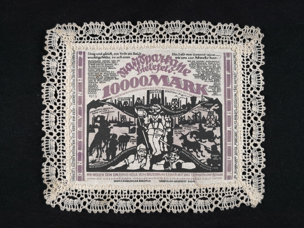 Bielefeld 1923 Linen 10000 Mark with lace border